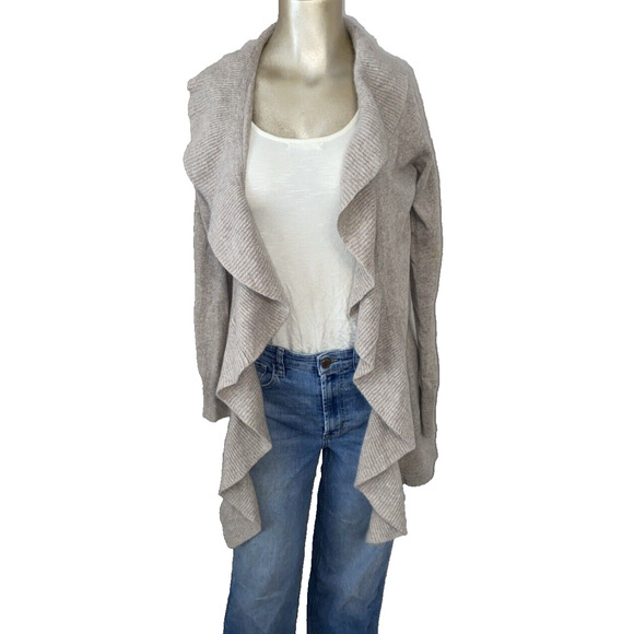 Cynthia Rowley Cashmere Cardigan Women XS Beige Cascade Open Sweater Fairycore - Picture 1 of 6
